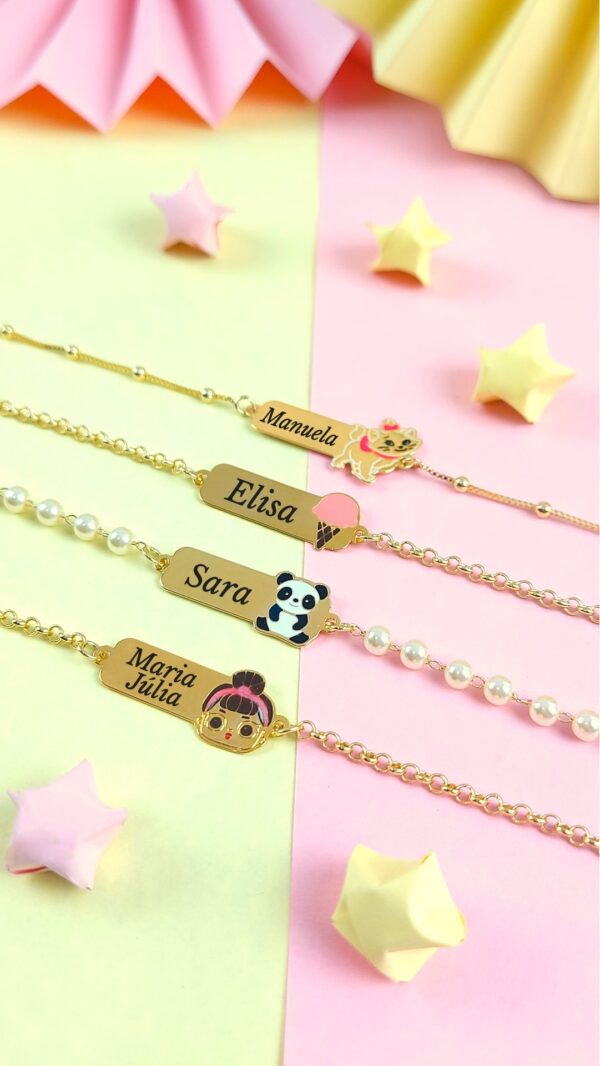 Pulseira Infantil com Personagem (semijoia)