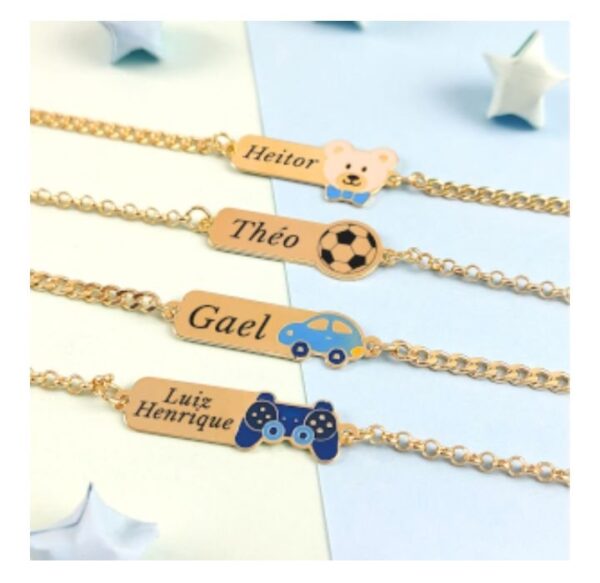 Pulseira Infantil Masculina com personagem (Semijoia)