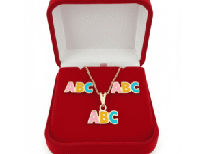 Conjunto ABC (Brincos e Colar) Semijoia ref Mir