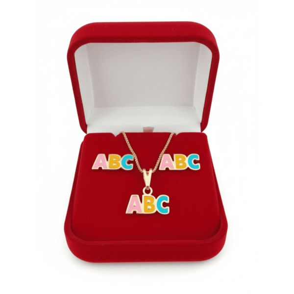 Conjunto ABC (Brincos e Colar) Semijoia ref Mir